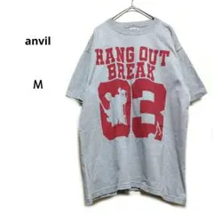 アンビルMグレー半袖プリントT HANG OUT BREAK 03綿混紡ゆったりのサムネイル