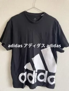 【アディダス】　ビッグロゴ　Tシャツ　ブラック　綿100 Mサイズのサムネイル