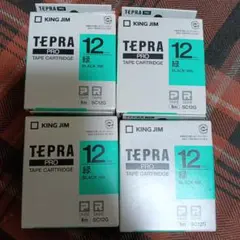 KING JIM TEPRA PRO 12mm 緑、黒インク SC12G４個のサムネイル