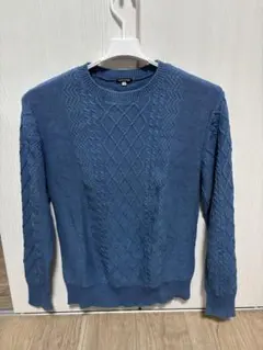 青 ケーブルニット セーター ヴィンテージ　freak's store