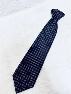 BURBERRY LONDON ネクタイ ネイビー 正方形パターンシルク新品