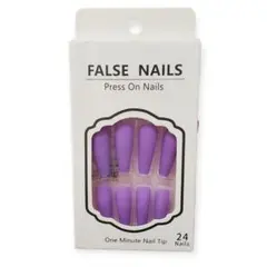 愛用者おすすめ❣️ギャル地雷系ネイルチップ ロング パープル 可愛い 子供OK