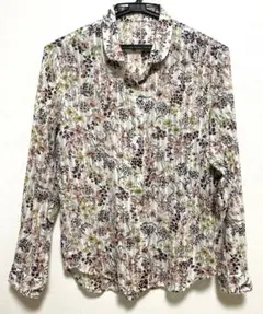 【綿100%・日本製】花柄 長袖ブラウス シャツ サエラ　コットン