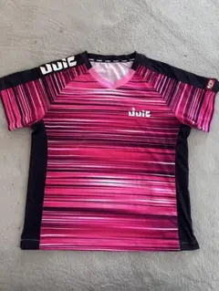 ストライプデザイン Vネックウェア ピンク