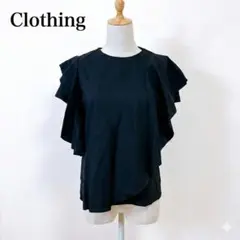 美品 クロージング 三越伊勢丹 ティアードフリルブラウス M 黒 綿100%