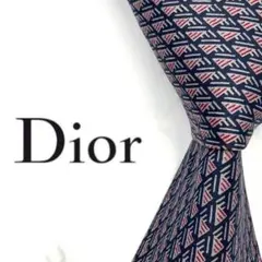 ◆美品◆Christian Dior ネクタイ 青紫色 幾何学模様 タグ付