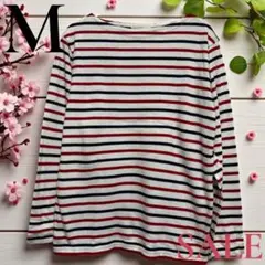 カットソー 七分袖 メンズ レッド