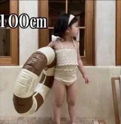 水着 子供用 女の子 100㎝ ナチュラル レース 帽子セット 韓国子供服