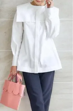 MARONENONFEE マーロンエノンフィ♡ジャガードバルーントップス 白 