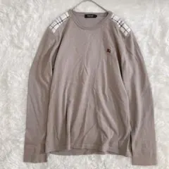 バーバリーブラックレーベル カシミヤ混ニット ショルダーノバチェック 2サイズ