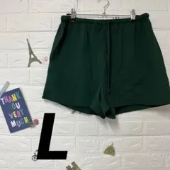 ダークグリーン ショートパンツ 100%ポリエステル　【L】