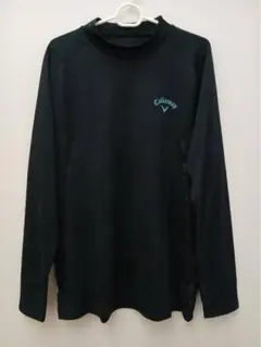 新品Callaway(キャロウェイ)メンズ長袖モックネックシャツロゴジャカード