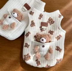 わんちゃんかわいいテディベアナチュラルキルティング 犬服のサムネイル