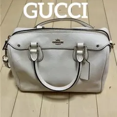 コーチ　2ウエイ　ホワイトレザー ショルダーバッグ