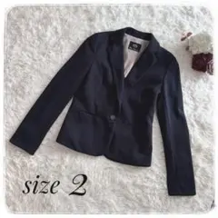 【クリアインプレッション】テーラードジャケット ネイビー系 ／サイズ2 きれいめ
