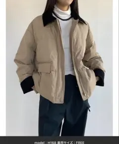 Didot showroom ワークジャケットダウン　ベージュ　コーデュロイ