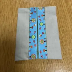ポケットティシュカバー　チロリアンテープ　木　　ハンドメイド　(F)