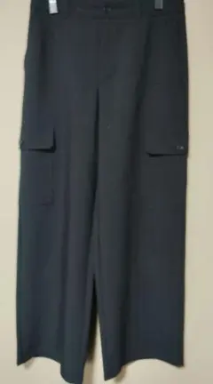 【GU】ワイドパンツ サイドポケット付き　ブラックXL