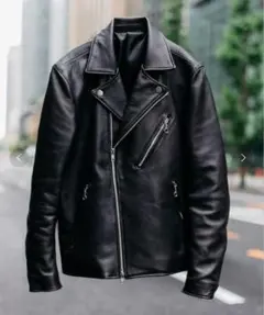 デンハム ライダース ジャケット ラムレザー ブラック LAWRENCE XL