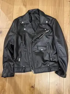 新品未使用 ZARA フェイクレザー バイカージャケット ブラック S