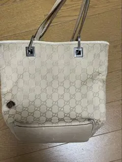 ジャンク品　GUCCI ベージュ GGパターン ハンドバッグ