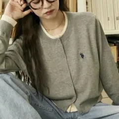 U.S. POLO ASSN.×PUBLUX/フェイクレイヤード カーディガン