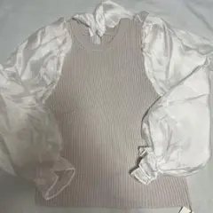 GRL 薄紫 シフォンバルーンスリーブ