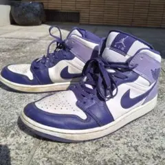 Nike Air Jordan 1 MID 紫 白 スニーカー