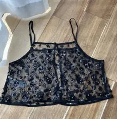 ニコアンド　スパンコールキャミソール　ビスチェ