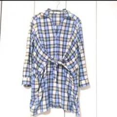 Gready Brilliant　チュニックシャツ 長袖ブルーチェック　Mのサムネイル
