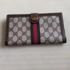 美品/希少】GUCCI オールドグッチ 二つ折り財布 マイクロGG ブラウン