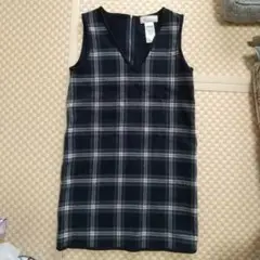 ロペピクニック　ネイビー チェック柄 ノースリーブ ワンピース