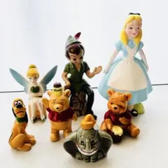 ディズニー 陶器 置物 7点 ピーターパン プー ダンボ アリス ティンカーベル