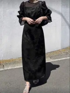 ブラック マキシドレス