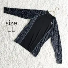 ストレッチ❗️美品❗️【アクア】長袖ラッシュガード メンズLL 黒×ブルー