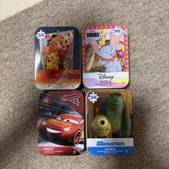 ディズニー ジグソーパズル 缶入り 4点セット