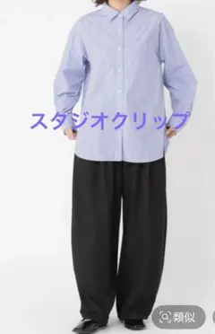 studipCLIPツイードライクバレルパンツ、ブラック/L新品未使用