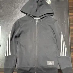 adidas フルジップ パーカー 128cm 黒