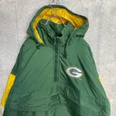 NHL グリーンベイパッカーズ　ビック刺繍　ナイロンプルオーバー　90s XL
