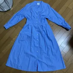 OPAQUE.CLIP青色 長袖 シャツワンピース 38/M