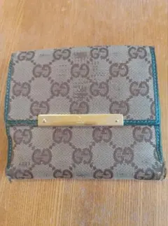 GUCCI GGキャンバス 二つ折り財布 グリーンのサムネイル