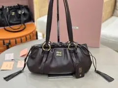 miu miu ダークブラウン ショルダーバッグ