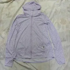 〈美品〉Mizuno着る木陰 遮熱UV フルジップパーカー花柄ラベンダーLサイズのサムネイル