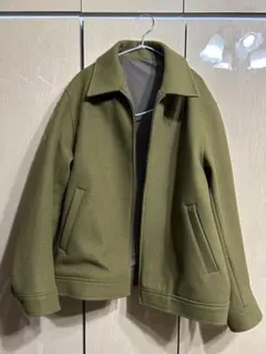 GU オリーブ色 ジャケット　コージーメルトンジップアップブルゾン メンズ L
