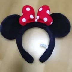 ミニーマウス カチューシャ 赤い水玉リボン