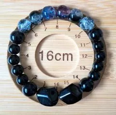 黒 ハンドメイド ビーズブレスレット