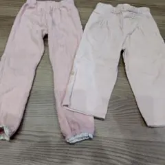 コーデュロイ ピンク ストレートパンツ