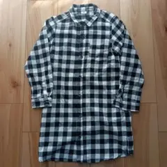 ♪devilock✕キッズ✕モノトーン✕チェック柄✕ロングシャツ✕130サイズ♪