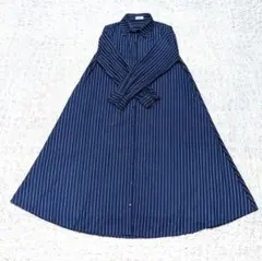 KOE コエ Aライン シャツワンピース ロングワンピース ストライプ F