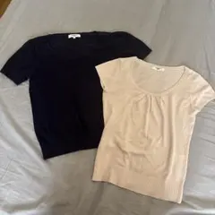 NATURAL BEAUTY BASIC 半袖ニット 2枚セット